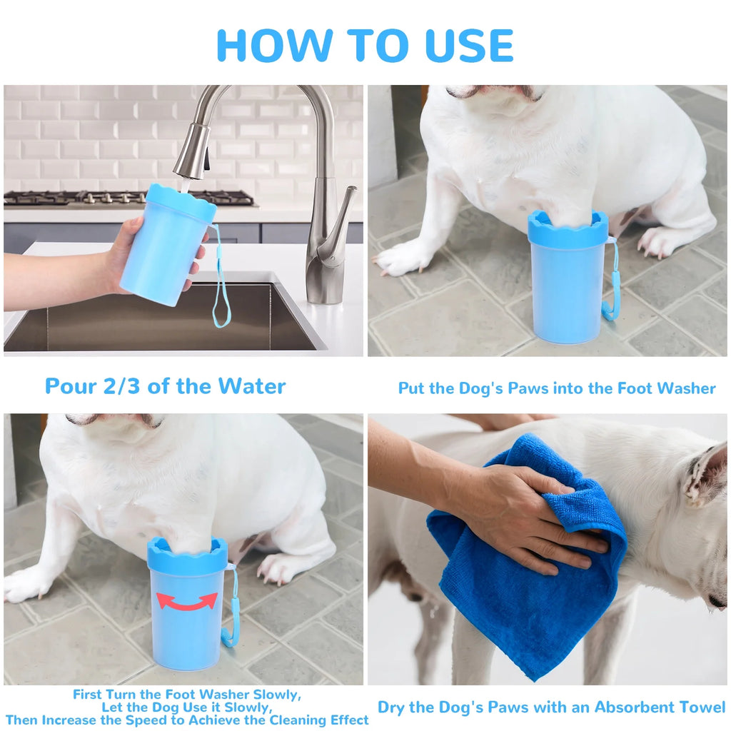 Equvunn Portable Dog Paw Cleaner Cup - Medium Size Paw Washer for Pets