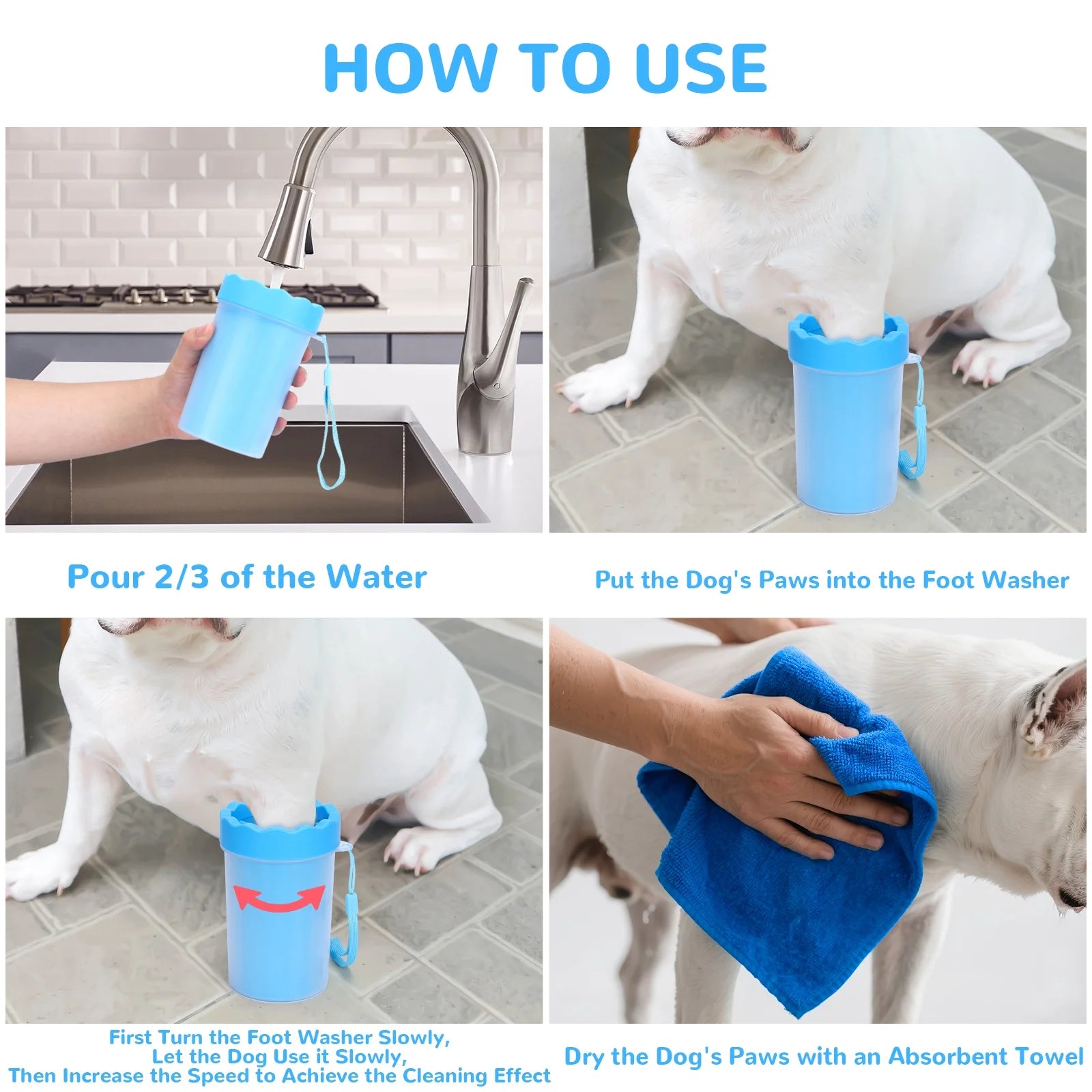 Equvunn Portable Dog Paw Cleaner Cup - Medium Size Paw Washer for Pets