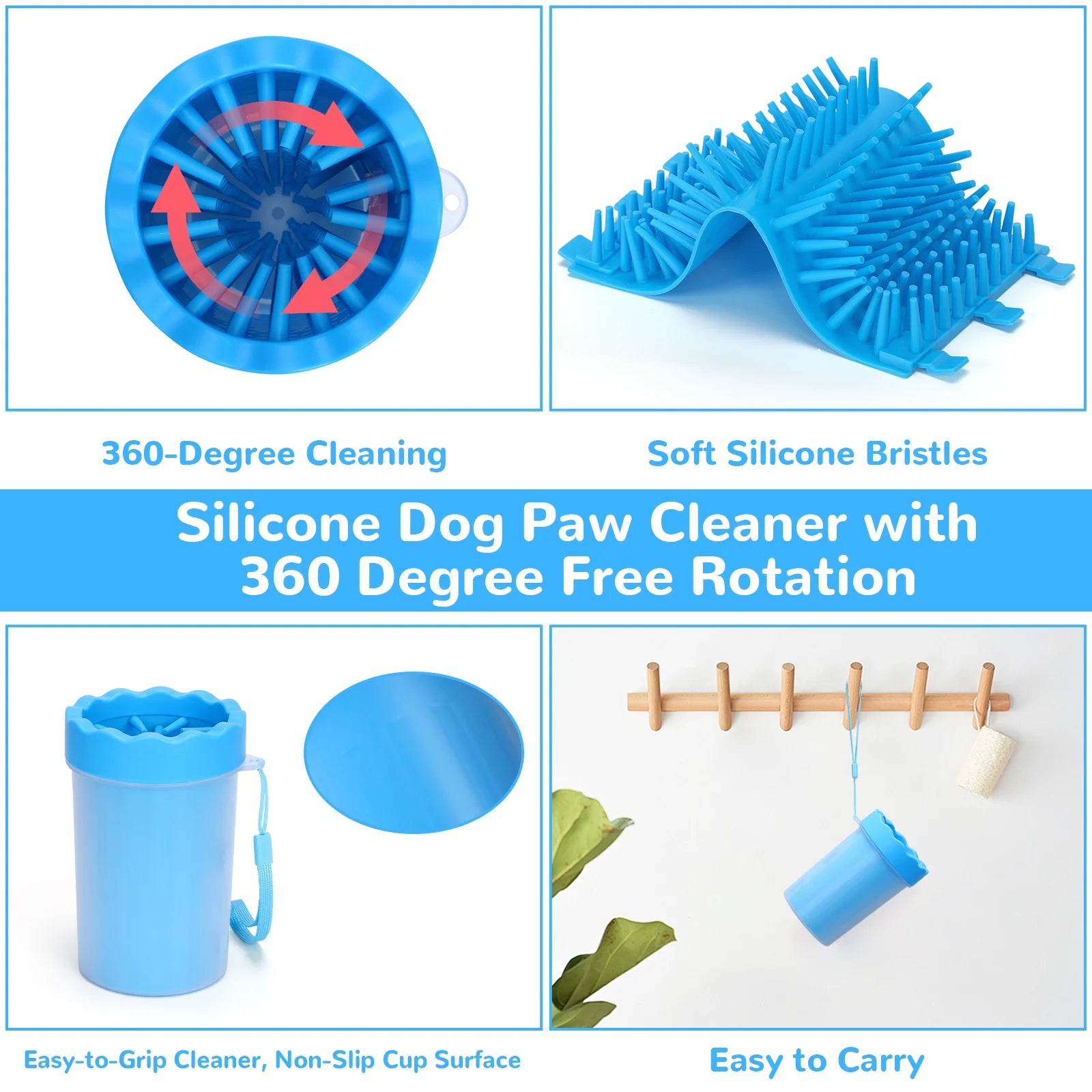Equvunn Portable Dog Paw Cleaner Cup - Medium Size Paw Washer for Pets